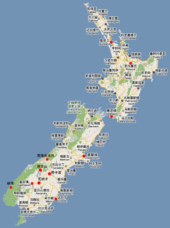 新西兰首都地图图片